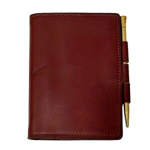 Rouge H Box-calf Hermès Agenda Cover Card Holder w/box